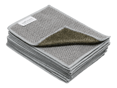 Microfiber Dish Cloth - 4" x 6" Dual-Sided, 12/pack [Scrub & Wipe]